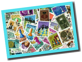 50 different CHESS on stamps