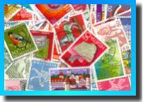 50 different stamps of Switzerland