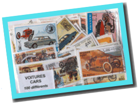 50 verschiedene Briefmarken AUTOS